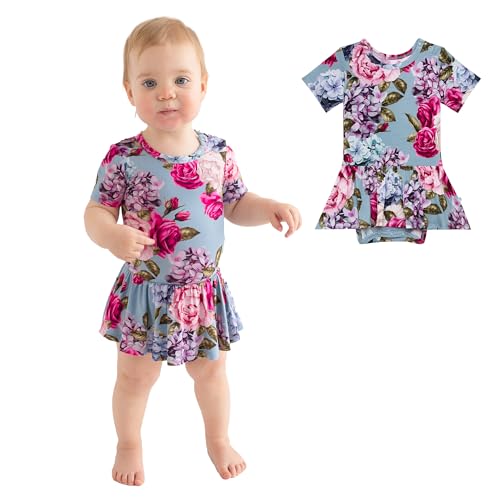 Image of Posh Peanut Baby & Little Girls Dresses for Summer - Twirl Bodysuit Dresses for Girls Made of Soft Viscose from Bamboo