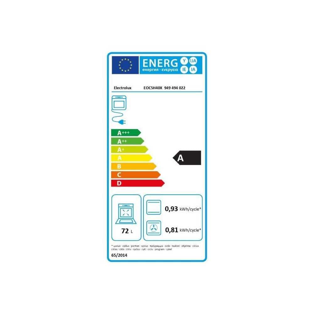 Electrolux EOC5H40X Forno a Vapore SteamCrisp da incasso, Capacità 72 L, Funzione Ventilato e Cottura a Vapore, Potenza 2780 W,Classe Energetica A, Inox