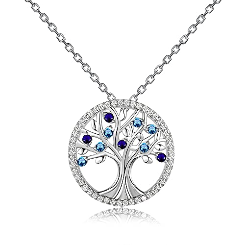 Collier Arbre de la Vie platine et spinelle, le cadeau de mariage idéal