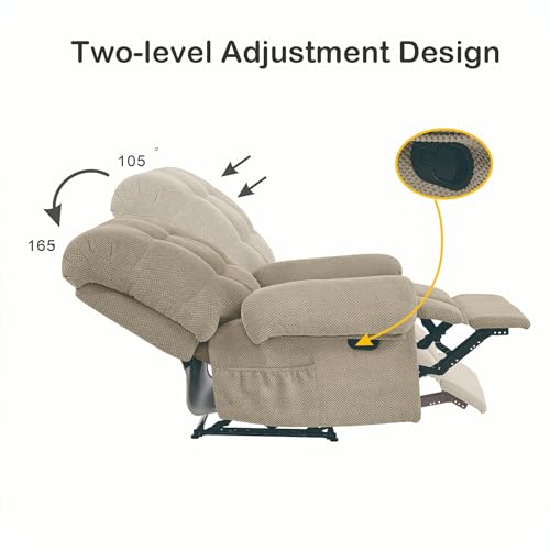 Sillón reclinable con bolsillo lateral camel miniatura 4