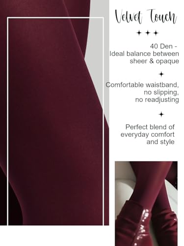 Charm and Attitude Tights for Women | Semi Opaque Pantyhose | Colored Stockings Nylons 40D3