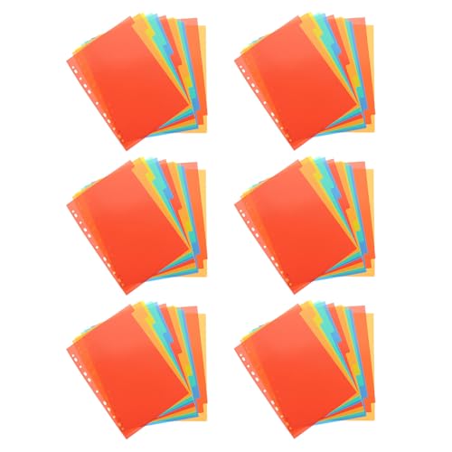 Separadores de plástico con pestañas trasparentes POPETPOP, 6 juegos para archivar