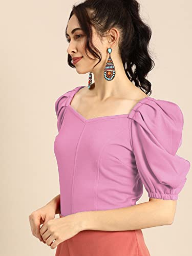 Image of Women's & Girl's Solid Short Sleeve Crop Top (LY-TopD6 Variation)