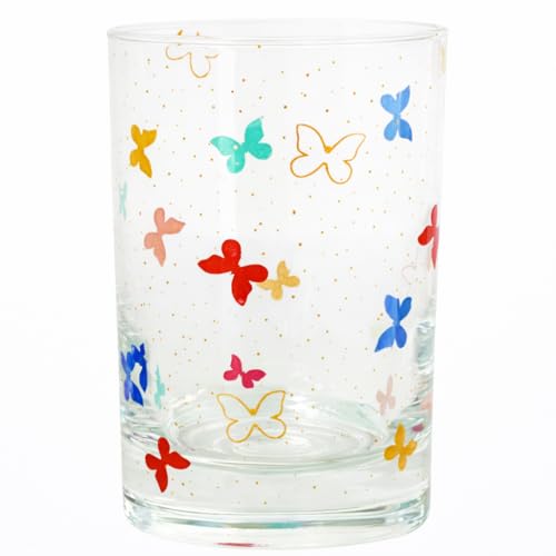 Amazon.com.br: Copo Vidro Decorado Borboletas 200ml