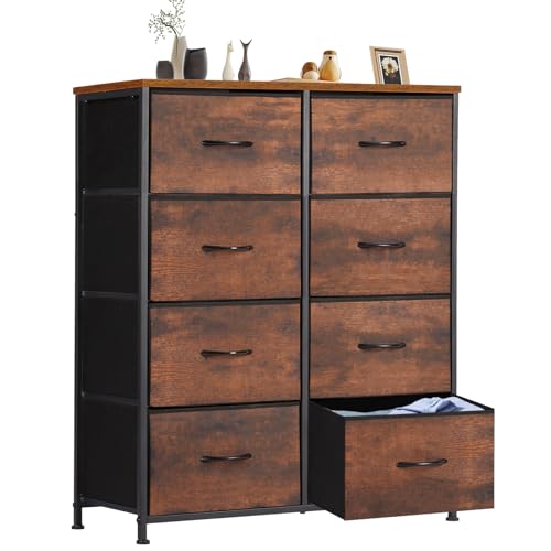 Sweetcrispy Dresser for Bedroom with 8 Storage Drawers, Large Fabric Storage Tower Organizer, Chest...