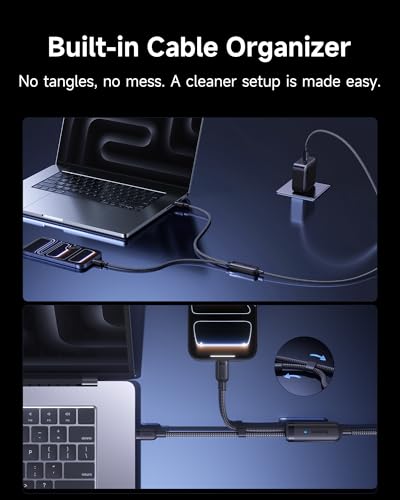 Baseus USB C Cable, Single Port Max 140W 4.9FT 5A USB C Charger Cable, 2 in 1 Multi Fast Charging Cable, Nylon Braided USB C to USB C Cable for 17/Pro/Plus/Max, MacBook Pro, iPad Pro, Galaxy S24/S23 - Image 6