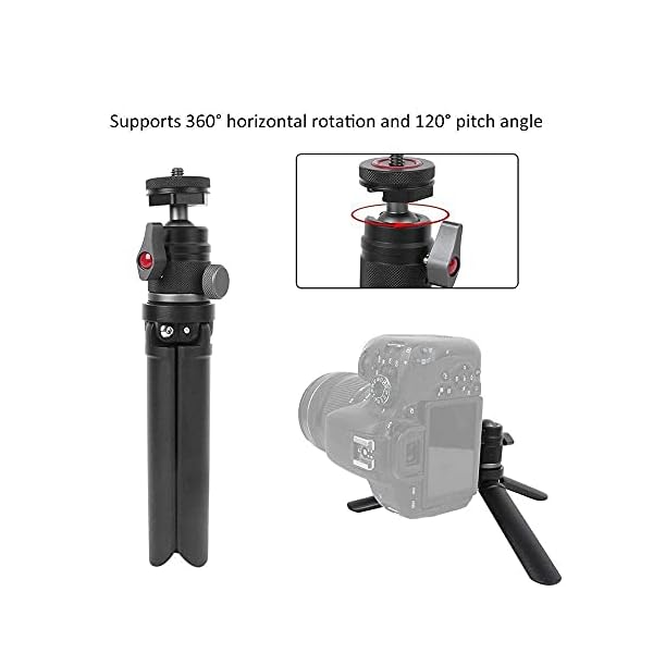 WMYATING Foto-Stativ Lightweight Portable Aluminium-Stativ-Desktop-Ständer, beide Seiten sind sphärische Basis… – Bild 5