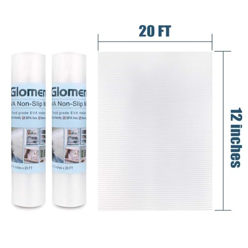 Image of Refrigerator Liners, Shelf Liners for Kitchen Cabinet, Washable Oil-Proof for Drawer, Cabinet, Shelves, Refrigerator, Storage, 12 Inches x 20 FT, Non-Slip Cabinet Liner (12 Inches x 20 FT x 2 Rolls)