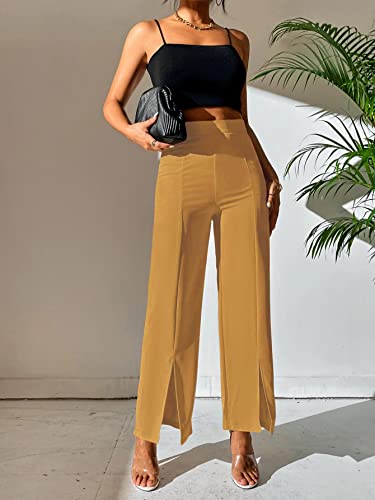 Image of Shasmi Women's Dress Pants Stretchy Work Slacks Business Casual Office Bootcut Leg Elastic Waist Regular Fit Plazzo Trouser Pant (Pant 65)