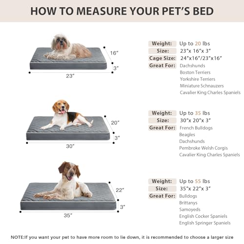 Image of WNPETHOME Orthopedic Dog Beds for Small Dogs, Waterproof Pet Bed with Removable Washable Cover & Anti-Slip Bottom, Egg Crate Foam Pet Mat, Multi-Needle Quilting Small Dog Bed