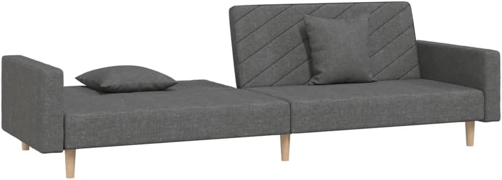 Sofa Bed Dark Gray Fabric (100% Polyester) Living Room Furniture