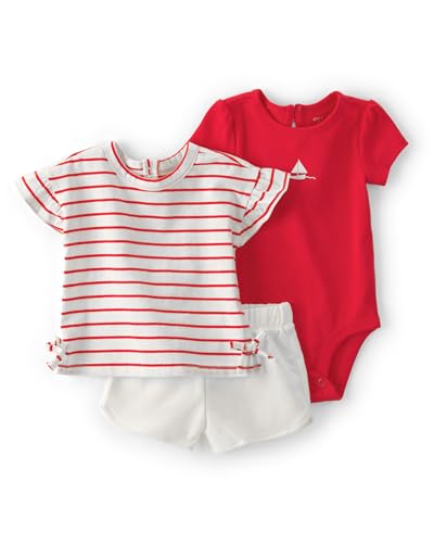 Carter's Girl 3-Piece Short Set, Red/White, 6M