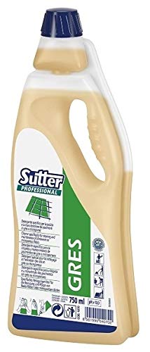 Sutter Gres detergente concentrato per Pavimenti in gres e porcellanati - Confezione : 6 flaconi Giusta dose da ml.750
