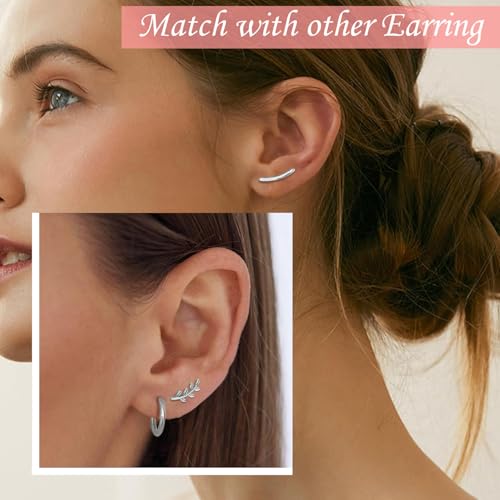 Image of VAMA FASHIONS 5 Pair 18K Plated Multiple Pericing Anti Tarnish Stud Earrings Hypoallergenic Helix Tragus Waterproof Lightweight Ear Studs Combo Set For Women