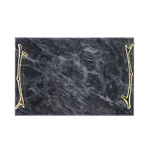Highfree Marble Stone Decorative Tray With Gold Handles, Real Marble Tray, Handmade Jewellery Tray Catchall Tray Perfume Tray For Counter, Vanity, Dresser, Nightstand And Desk #TOP7