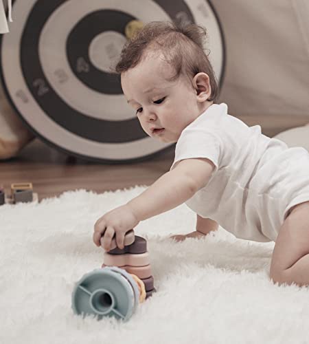 Hofish 6 Pcs Stacking Toys With Heart Shap, Soft Building Stacker Blocks Tower & Teethers, Squeeze Play With Early Educational Learning Stacking Tower, Gifts For Baby Toys 6 To 12 Months #TOP3