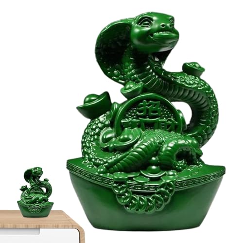 Statue de serpent chinois en bois sculpté pour décoration de table