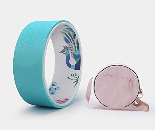 LYATW Printing Yoga Wheel - Strongest & Most Comfortable Dharma Yoga Prop Wheel, Perfect Accessory for Stretching and Improving Backbends (Color : Blue)