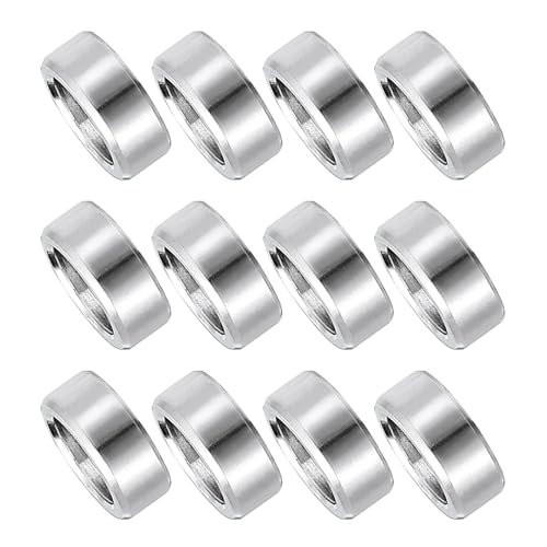 PATIKIL 12 Pcs Stainless Steel Spacers, 3mm ID x 6mm OD x 3mm Height 304 Stainless Steel Bushing Screw Standoff Unthreaded Round Spacer for 1/8" M3 Screws Bolts Nuts