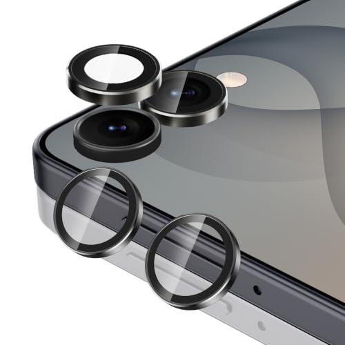 Casetego for Galaxy Z Flip 8 Camera Lens Protector,9H Hardness,Scratch Resistant,Ultra-thin Tempered Glass,Metal Individual Camera Cover for Samsung Galaxy Z Flip 8,Case Friendly,Light Black