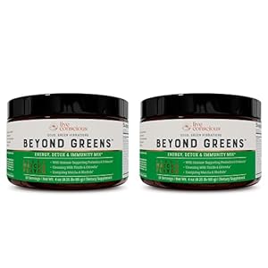 Live Conscious Beyond Greens Concentrated Superfood Powder – Matcha Flavor w/Chlorella, Echinacea, Probiotics for Immune Support & Energy – 30 Servings (2-Pack)