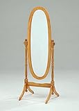 Wooden Cheval Floor Mirror, Oak Finish