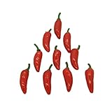 kawehiop 50 Uds simulación de Frutas Falsas Pimienta Realista Mini Modelos Artificiales de jardín de Infantes Accesorios fotografía Fiesta Escolar, Rojo