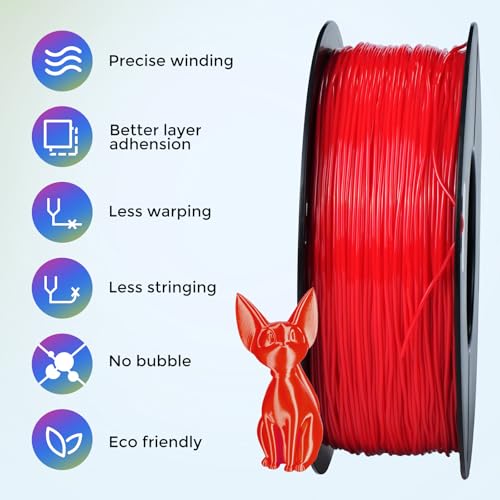Image of Comgrow TPU Filament 1.75, 3D Printing Filament, Flexible 3D Printer Filament, 95A Soft 3D Printing Filament fit Most 3D Printers Dimensional Accuracy + /- 0.02mm Filament TPU Red 1kg (2.2lbs)