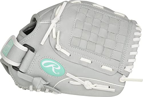 Image of Rawlings Sure Catch Series Fastpitch Softball Glove, Teal /Grey /White, Left Hand Throw, 11 inch