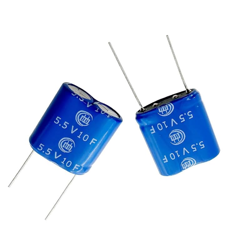 10 Pieces 13x26x27 mm(0.51x1.02x1.06 inch) Supercapacitor 5.5V 10F Dual Layer Capacitor Wirewound Energy Storage Suitable for Car Recorder, Toys, etc.