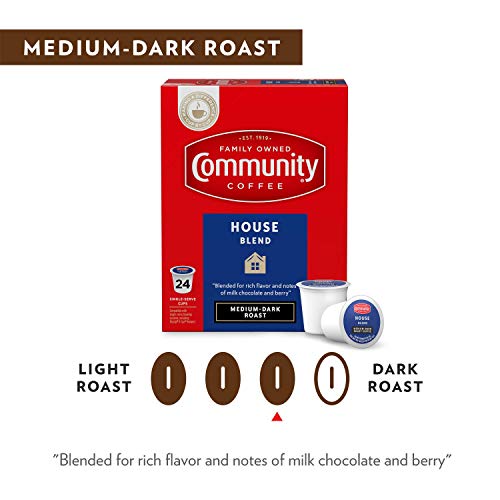 Image of Community Coffee House Blend 12 Count Coffee Pods, Medium-Dark Roast, Compatible with Keurig 2.0 K-Cup Brewers, Box of 12 Pods (Pack of 2)