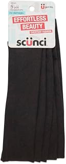 Scunci Effortless Beauty Basic Interlock Headwraps, Black, unisex, 5 Count, 4.6 Pound