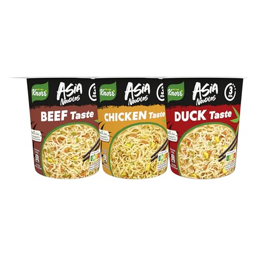 Knorr Instant Nudeln Asia Noodles Mix schneller Asia Snack fertig in nur 3 Minuten 24x 1 Portion