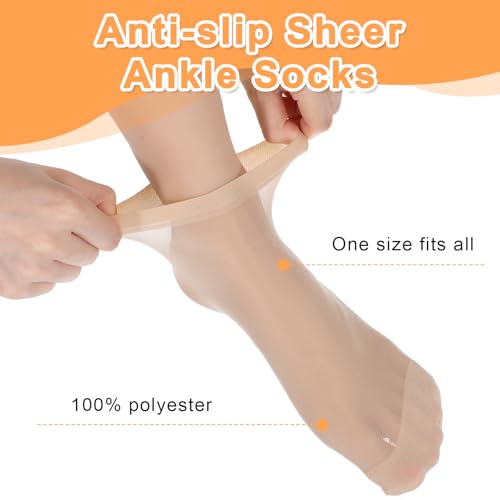10 Pairs Sheer Ankle Socks for Women, Anti-Slip Sheers Socks, Sheer Pop Sock with Reinforced Toe, Stylish Sheers Sock Match with Heel Sneaker Skirt Dress3