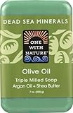 ONE WITH NATURE DEAD SEA BAR SOAP,OLIVE, 7 OZ