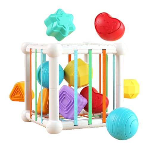 Formensortierer für Kleinkinder - Sensorische Lernblöcke für den Kindergarten | Form frühe Entwicklung zur Verbesserung der Feinmotorik 1-3 Jahre, Lernspielzeug für Kleinkinder, Puzzle