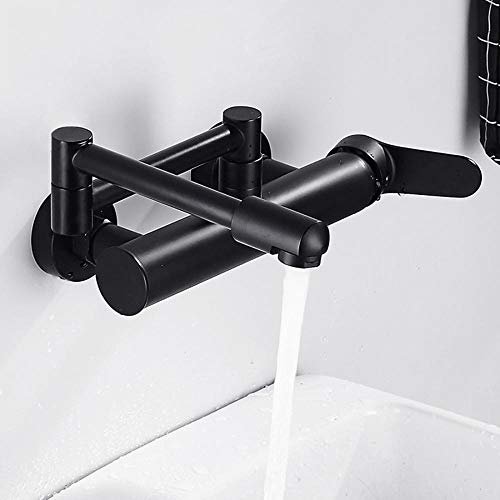 Robinet mural extensible et pliable en laiton mitigeur noir encastré pour balcon - 5