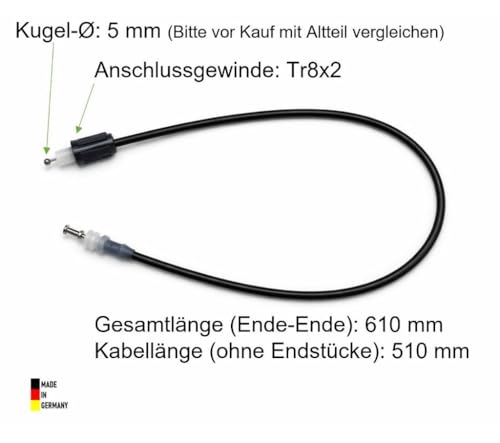 Bonde d'évier bloquée solution avec câble Bowden Tr8x2 580mm - 4