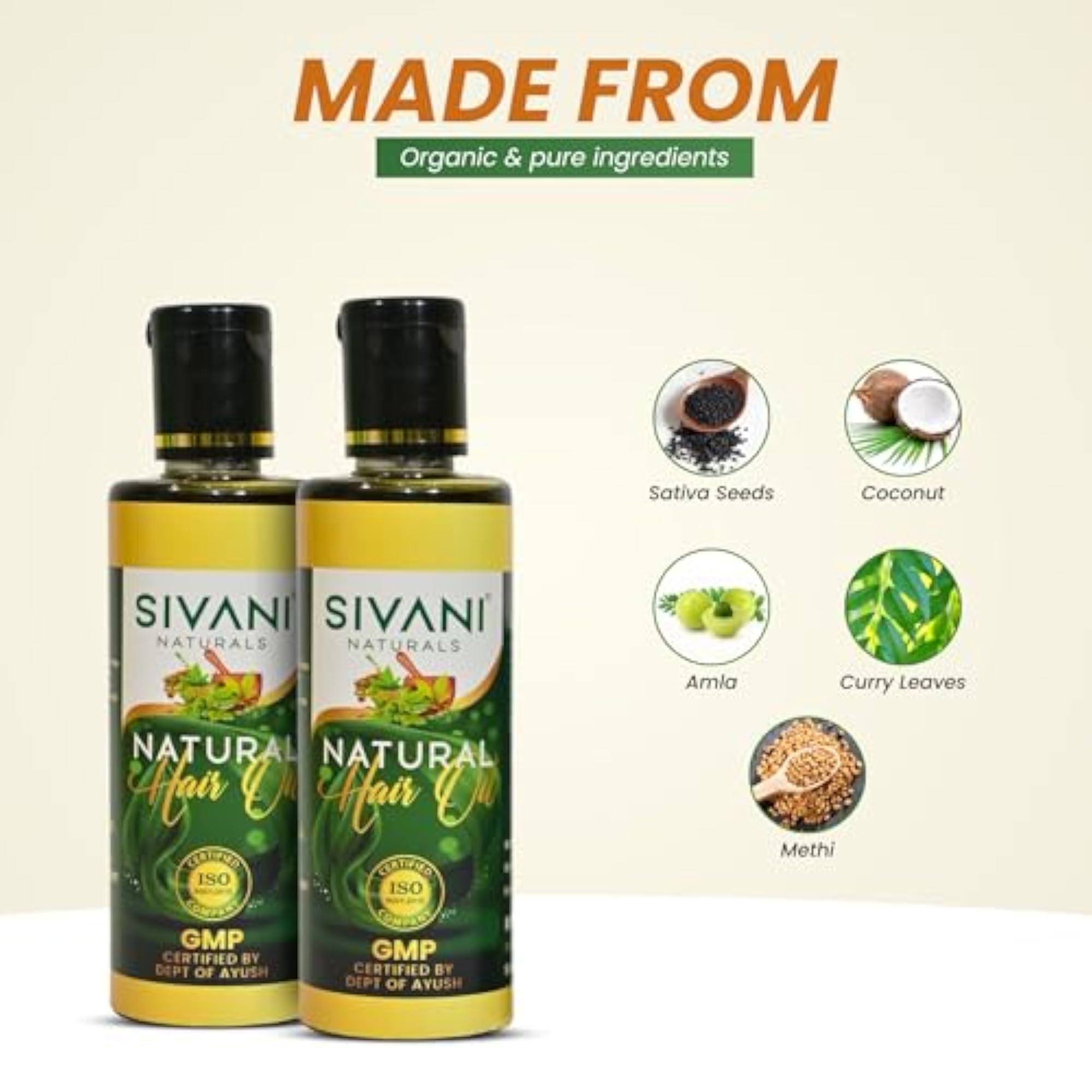 Natural Hair Oil Pack of 2, 100ml Each