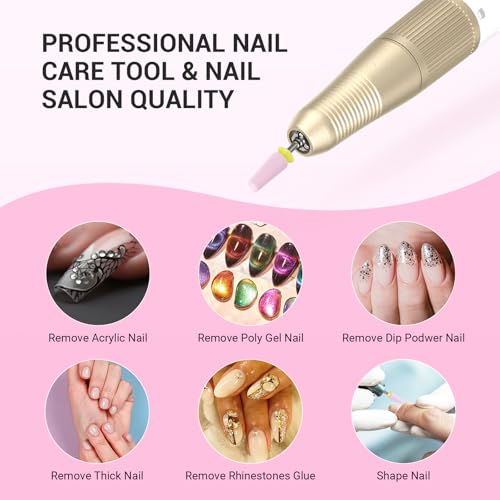 Image of MelodySusie 5 in 1 Nail Drill Bits, 3 /32'' Ceramic Cross Cut Bits, Suitable for Manicure Pedicure Cuticle Gel Polishing, Pink, Series Bit-M, Extra Fine