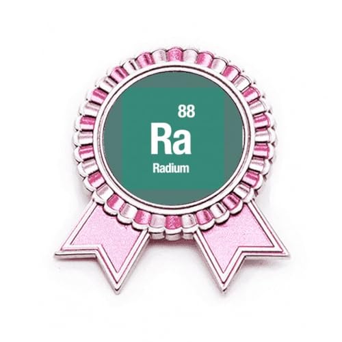 Broche Ra Radium Élément de science en métal rose au design soigné