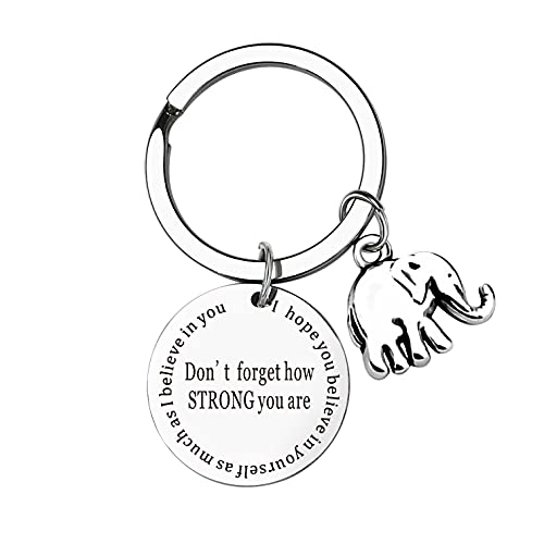 XLCTT Inspirational Gift Elephant Keychain Keyring Don't Forget How Strong