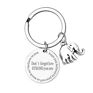 Inspirational Gift Elephant Keychain Keyring Don’t Forget How Strong You Are Keychain Birthday Christmas Gift