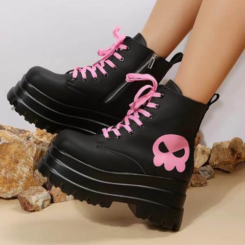 Image of Ulalaza Women Mary Jane Dress Pumps Lolita Shoes Cute Platform Gothic Double Ankle Strap Round Toe Chunky Heel Uniform Pumps Shoes Perfect for School Party Business Work Dance Date Night Club