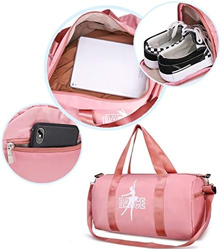 WEISIPU Duffel Sport Gym Slippers Bag Women Travel Dance Backpack with Shoe Pocket (Pink) 2 WEISIPU Duffel Sport Gym Slippers Bag Women Travel Dance Backpack with Shoe Pocket (Pink)