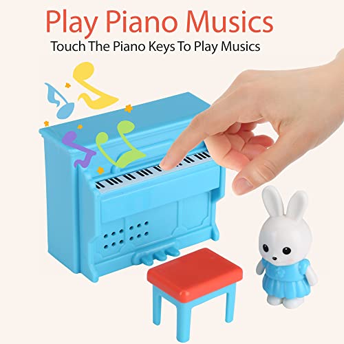 haomsj Doll Houses for Little Girls Toddler , 14PCS Pockets Playsets for Girls, Extendable Mushroom Dollhouse with Sound Light, Preschool Toys for One Year
