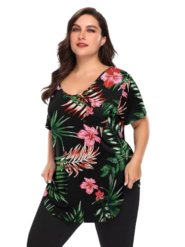 Image of BELAROI Women Plus Size Tops V-Neck Tunics Shirts