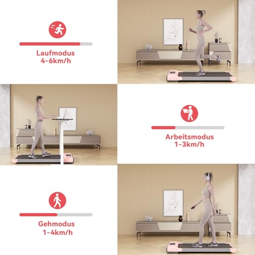 Superun Walking Pad max 159 KG/136 KG, Laufband für Zuhause mit Trainingseinheit, Leise Laufband...