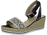 Tom Tailor Damen 3291901 Keilsandale, Black, 40 EU