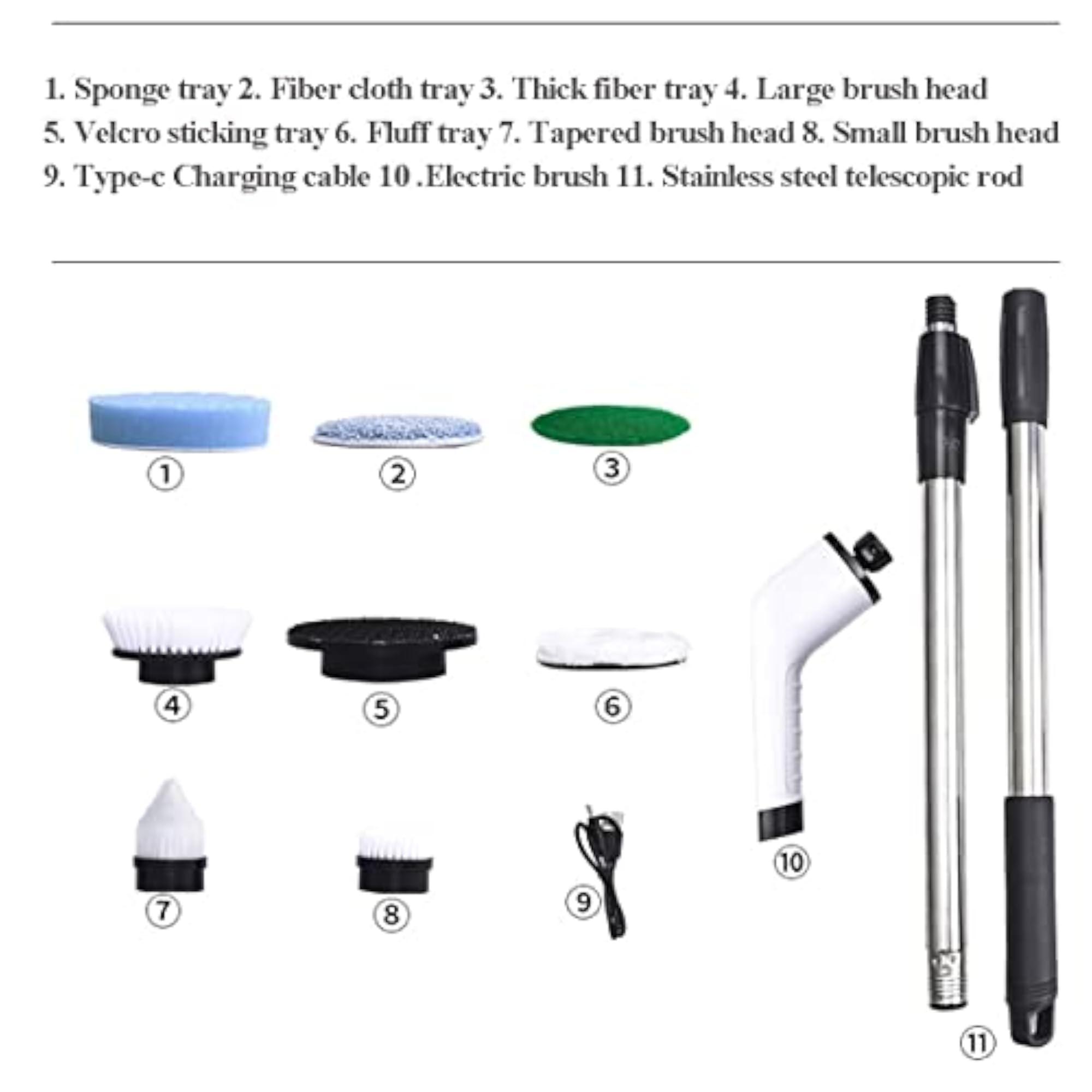 MGLS Deet Electric Spin Scrubber Cleaning Brush Kit